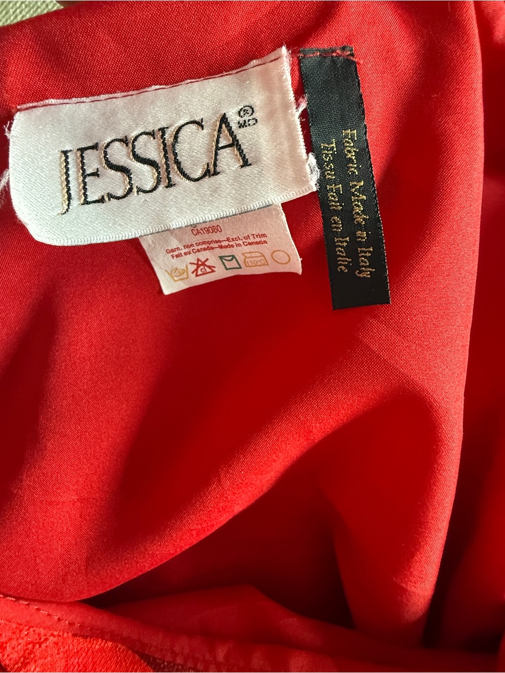 Jessica Red Floral Vintage Dress - Vintage Women's Dress - Picture 3 of 4